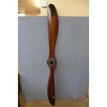 A teak aeroplane propeller