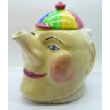 A Devonmoor Pottery (1923 to 1981) novelty teapot, in the form of Simple Simon, DS initials on the