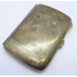 A silver cigarette case, 65.5g