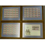 Rourke's Drift framed Centenary commemorative stamps (4)