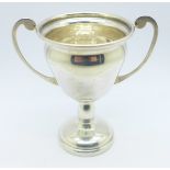 A silver trophy, worn Birmingham hallmark, 36g