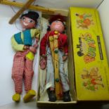 Two Pelham puppets, one boxed