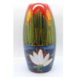 Anita Harris Art Pottery - Skittle Vase in the Water Lily design, 18cm, signed in gold on the base