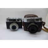 Two Zeiss Ikon Contina LK cameras, one with case