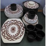 A J & G Meakin six setting tea and dinner service, meat plate and two serving dishes