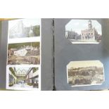 Postcards; vintage postcard collection in period album (82 cards)