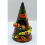 Lorna Bailey Pottery - Limited Edition Ophidiophobia (snake phobia) pattern sugar shaker, number