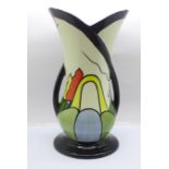 Lorna Bailey Pottery - Old Ellgreave Pottery two handled tulip top vase in the ?Bridge & Stream?