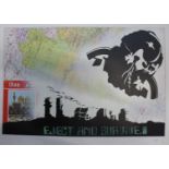A signed Arofish urban art: Eject and Survive limited edition print, no. 17/77, unframed
