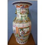 A large Chinese famille vert porcelain floor standing vase