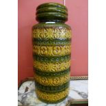 A West German green and ochre glazed porcelain vase