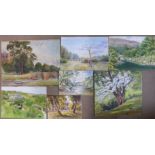 Eighteen assorted English School watercolours, various sizes, unframed