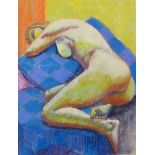 M. Haswell, portrait of a reclining female nude, pastel, 43 x 33cms, unframed