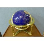 A gemstone style terrestrial globe