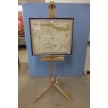 An artists easel and a map of Kent