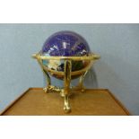 A gemstone style terrestrial globe