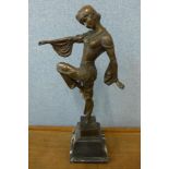 A bronze Art Deco style figure of an exotic dancer, 49cm