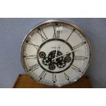 A London skeleton circular wall clock