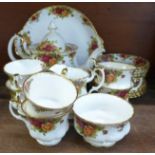 A Royal Albert Old Country Roses six setting tea set