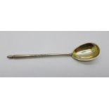 A Russian silver spoon, marked 84