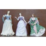 Three Royal Doulton figures, Ladies of the British Isles, (Scotland), Pride of Scotland, Flower of