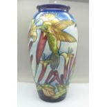 A Moorcroft sweet nectar vase with hummingbird design, by Paul Hilditch, 60/75, 25.5cm