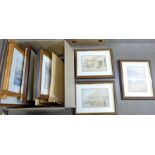 A box of paintings and prints including Lowry and collection of reproduction Persil prints and an