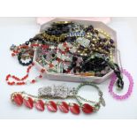 Costume jewellery including a diamante cuff buckle bracelet and necklace