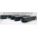 Four Hornby OO gauge model rail carriages