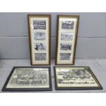 Four framed photographs of Manchester United Busby Babes