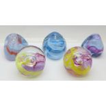 Five Caithness glass paperweights