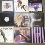 Seventeen LP records and 12" singles, The Selector, The Cult, etc.