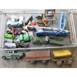 Four Dinky Toys military vehicles and other die-cast model vehicles, a Sir Robt. McAlpine O gauge