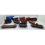 Twelve Hornby OO gauge model rail wagons