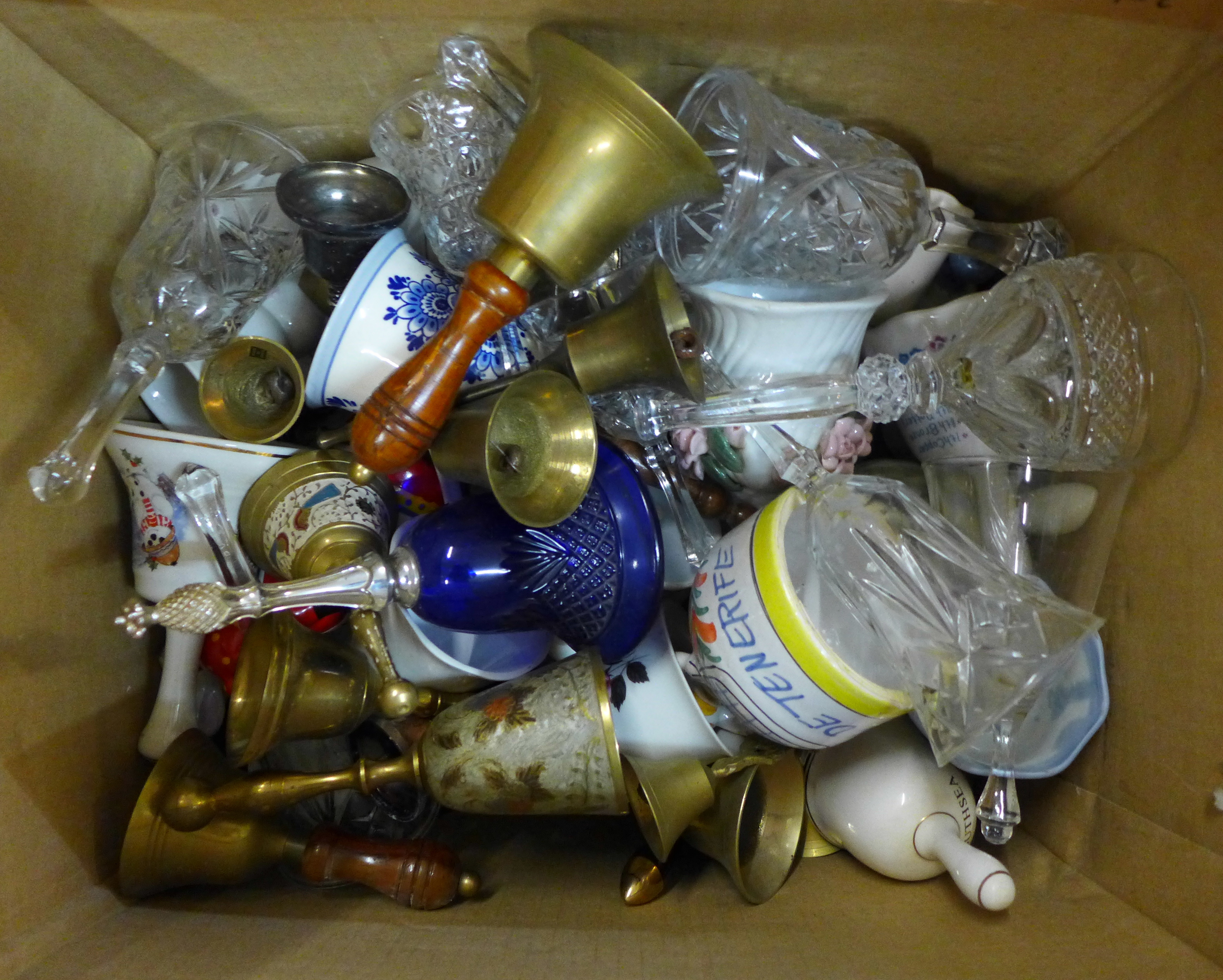 Assorted bell ornaments, ceramic, glass and metal **PLEASE NOTE THIS LOT IS NOT ELIGIBLE FOR POSTING