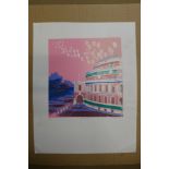 A signed Pamela Guille limited edition print, Albert Hall, unframed