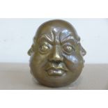 A small bronze four faced Buddha