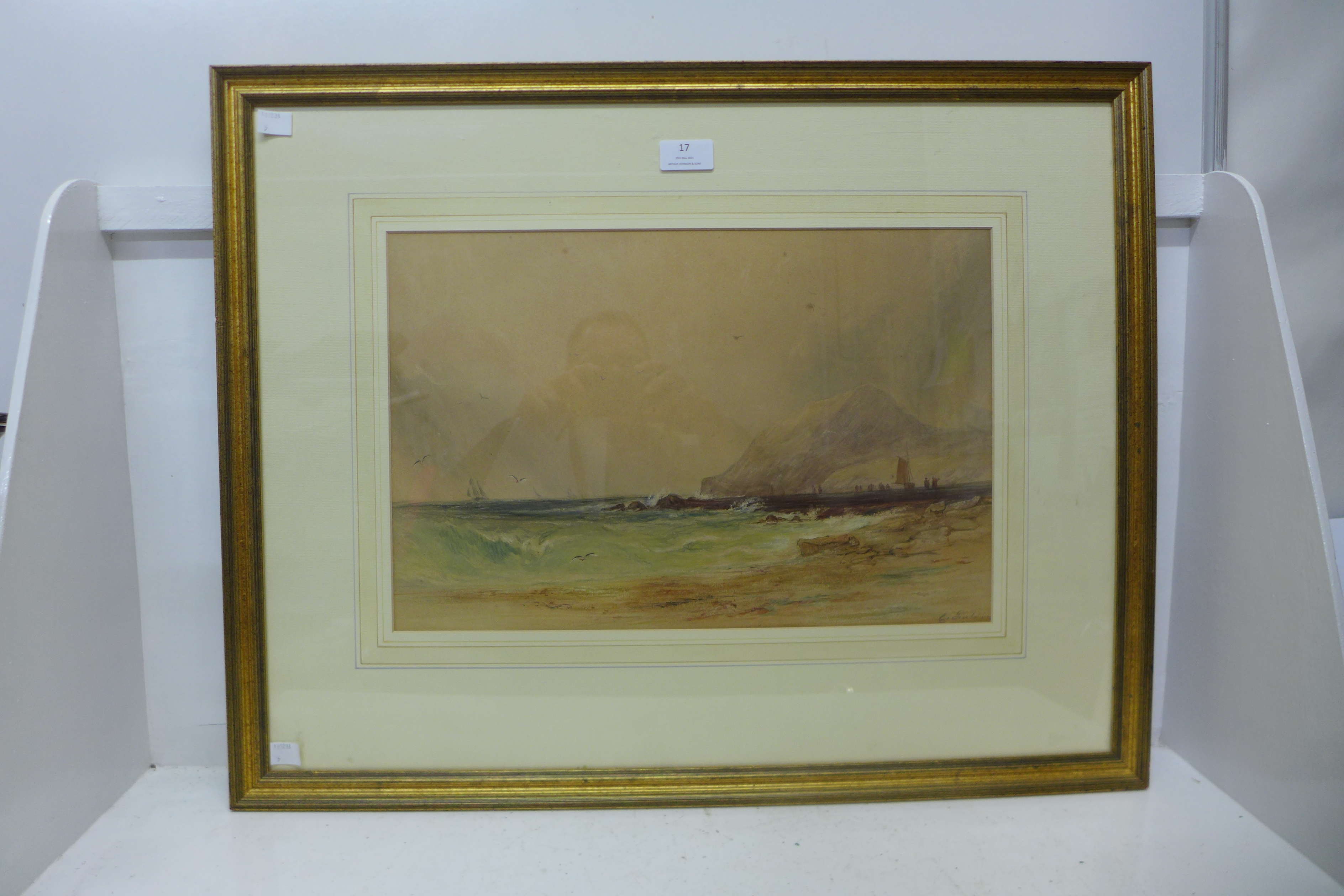 English School (19th Century), seascape, watercolour, indistinctly signed, 29 x 43cms, framed
