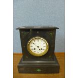 A 19th Century French Japy Freres Belge noir mantel clock