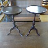 Two mahogany wine tables