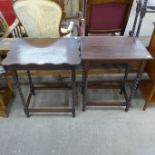 Two oak barleytwist occasional tables