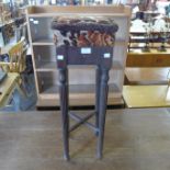 An oak bar stool