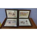 A set of four Lawson Wood humorous sporting prints, framed