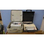 Two vintage typewriters