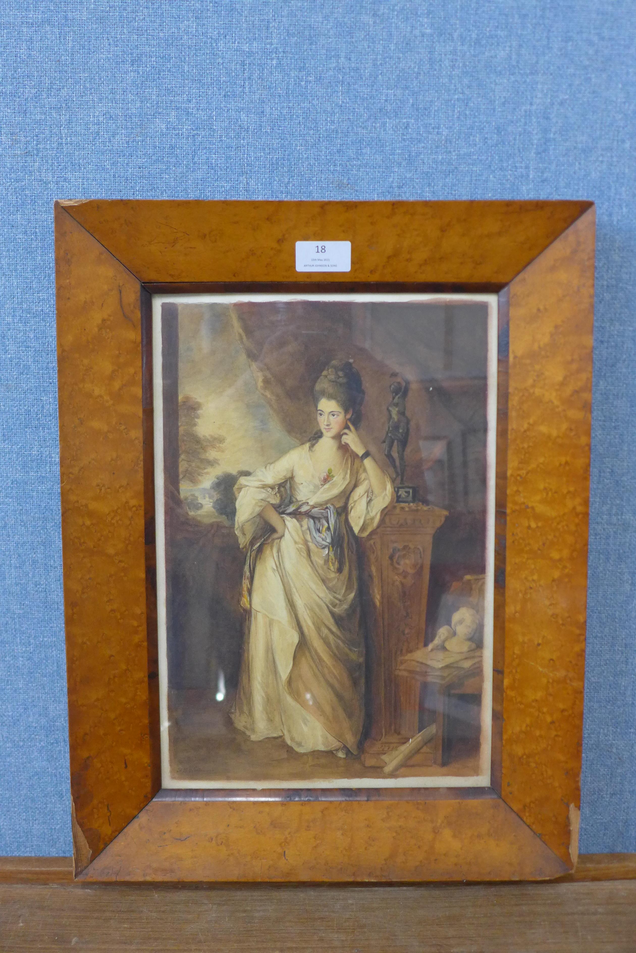 English School (early 19th Century), portrait of a lady, watercolour, 35 x 22cms, framed