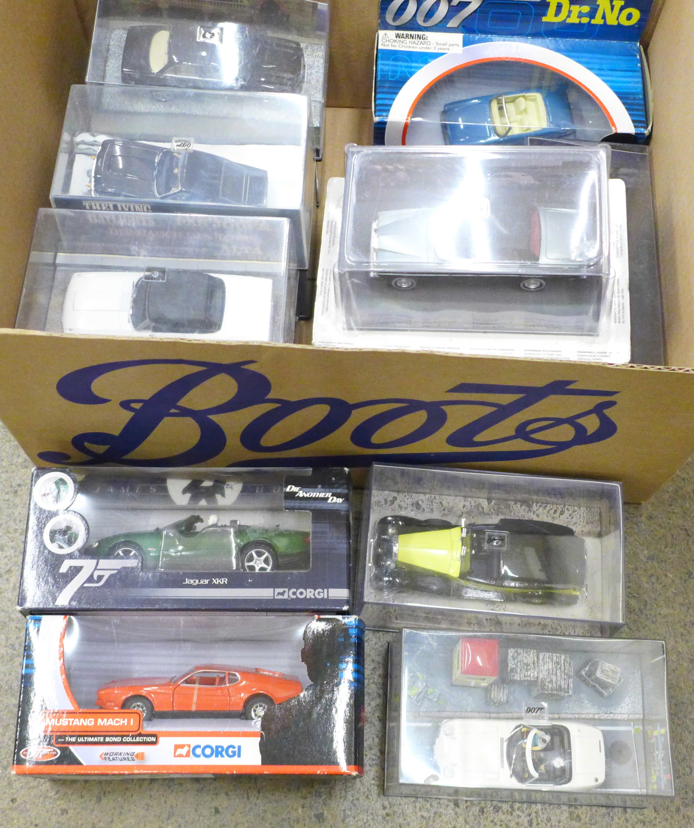 Fourteen James Bond 007 themed die-cast model vehicles including Corgi