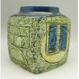 A small Troika vase, 92mm, signed with initials LT