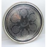 A Victorian silver salver, London 1874, Edward Ker Reid, 382g, 228mm