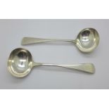 A pair of small silver ladles, 150g