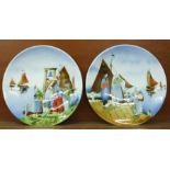 A pair of Dutch scene plaques, marked made in Germany to verso, 30.5cm